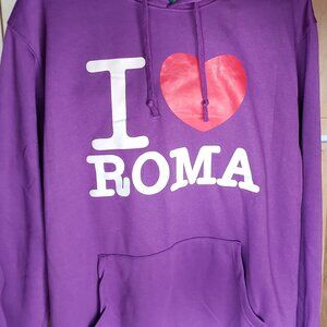 BNWT ITALIA - I ❤ Roma! pullover hoodie pocket lively purple (XXL)